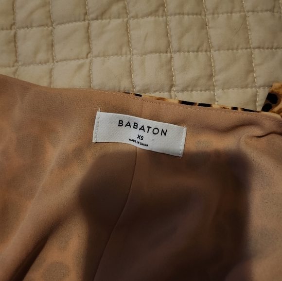 Aritzia Babaton Wallace Dress Leopard Wrap Lined Black Brown Women’s Size XS - Picture 9 of 11